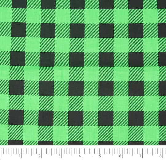 SINGER® Green & Black Buffalo Check Cotton Fabric